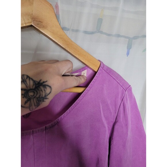Soft Surroundings Blouse womens size Medium Cusabo Pintuck Iris Orchid Purple - Picture 5 of 8